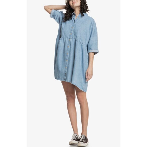 $70 Quiksilver Women’s Sunscape Shirt Dress Blue Size XS/S - Picture 5 of 6